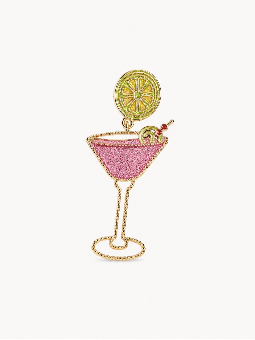 ✨ Pink Cocktail Glass Single Statement Earring
